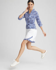 Chico's UPF Neema Printed Hem Skort RICH COBALT