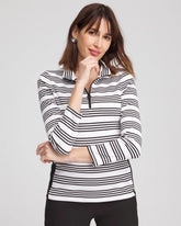 Chico's Zenergy® UPF Stripe Long Sleeve Top BLACK