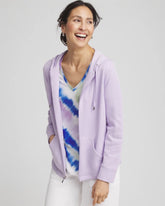 Chico's Zenergy® Beach Slub Zip-Front Hoodie VIOLET AURA