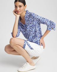 Chico's Zenergy® UPF V-Neck Ruffle Top RICH COBALT