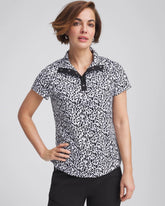 Chico's Zenergy® UPF Mockneck Short-Sleeve Top BLACK
