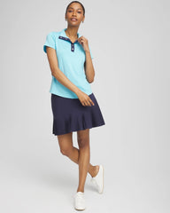 Chico's Zenergy® UPF Mockneck Short-Sleeve Top PARADISO BLUE