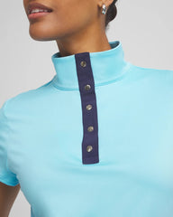 Chico's Zenergy® UPF Mockneck Short-Sleeve Top PARADISO BLUE