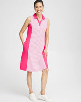 Chico's Zenergy® UPF Knit Block Stripe Dress PINK BROMELIAD