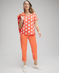 Chico's Zenergy® Dots Drop Shoulder Tee NECTARINE