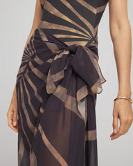 Chico's Gottex Desert Queen Pareo BLACK/BROWN