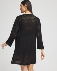 Chico's Chico's Tie-Front Beach Swimsuit Cover-Up BLACK