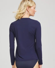 Chico's Gottex Long-Sleeve Swim Shirt NAVY