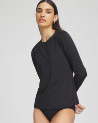 Chico's Gottex Long-Sleeve Swim Shirt BLACK
