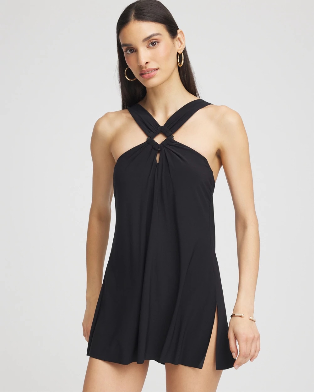 Chico's Magicsuit® Square-Cut Beverly Swim Dress BLACK