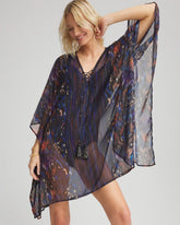 Chico's Miraclesuit® Tapiz Caftan Cover-Up BLACK/MULTI