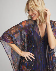 Chico's Miraclesuit® Tapiz Caftan Cover-Up BLACK/MULTI