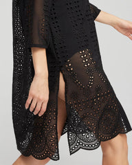 Chico's Shirt Dress Swim Coverup BLACK