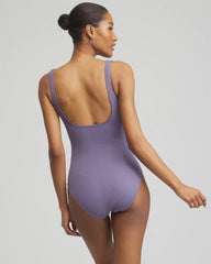 Chico's Gottex Sensual Simplicity Square Neck One Piece Swimsuit PURPLE