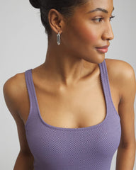 Chico's Gottex Sensual Simplicity Square Neck One Piece Swimsuit PURPLE