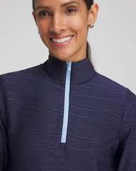 Chico's Zenergy® UPF Wave Half Zip PASSPORT BLUE