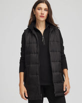 Chico's Zenergy® Quilted Hooded Vest BLACK