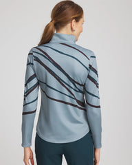 Chico's Zenergy® UPF Morocco Zip-Front Pullover BLUE PINE