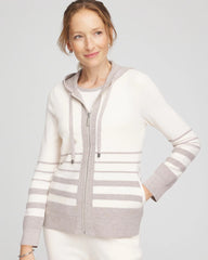 Chico's Zenergy® Luxe Metallic Striped Sweater ENGLISH CREAM
