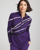 Chico's Zenergy® Luxe Morocco Half-Zip Pullover PURPLE ELIXIR