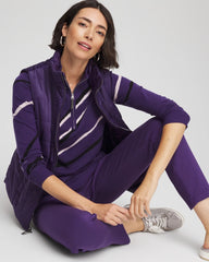 Chico's Zenergy® Luxe Morocco Half-Zip Pullover PURPLE ELIXIR
