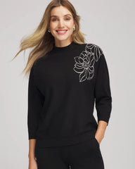 Chico's Zenergy® Luxe Intarsia Sweater BLACK