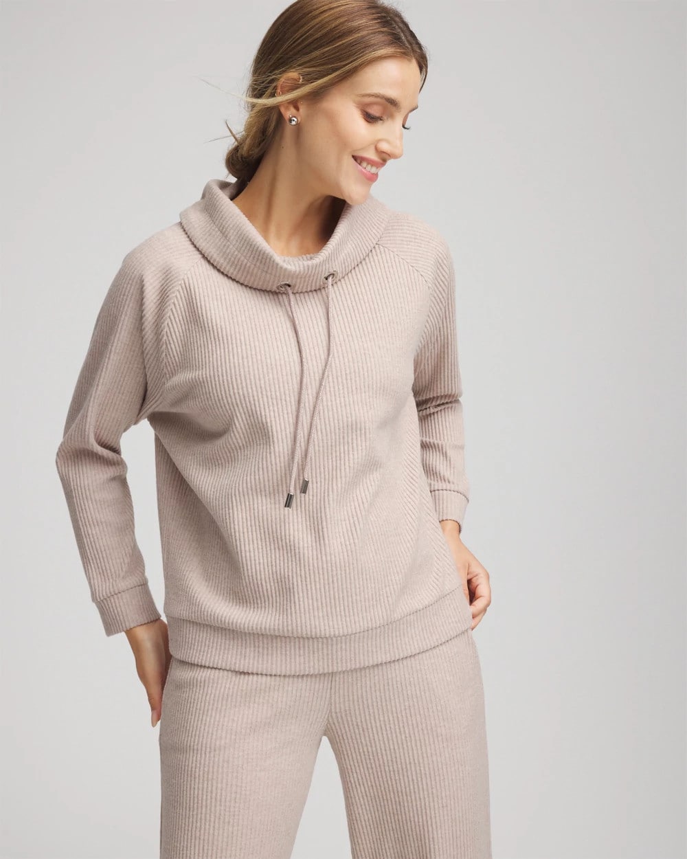 Chico's Zenergy® Soft Brushed Pullover LIGHT TAUPE HEATHER