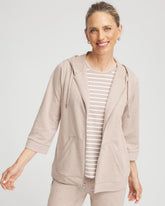 Chico's Zenergy® French Terry Full-Zip Jacket LIGHT TAUPE HEATHER