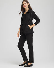 Chico's Zenergy® Luxe Diamante Zip Cardigan BLACK