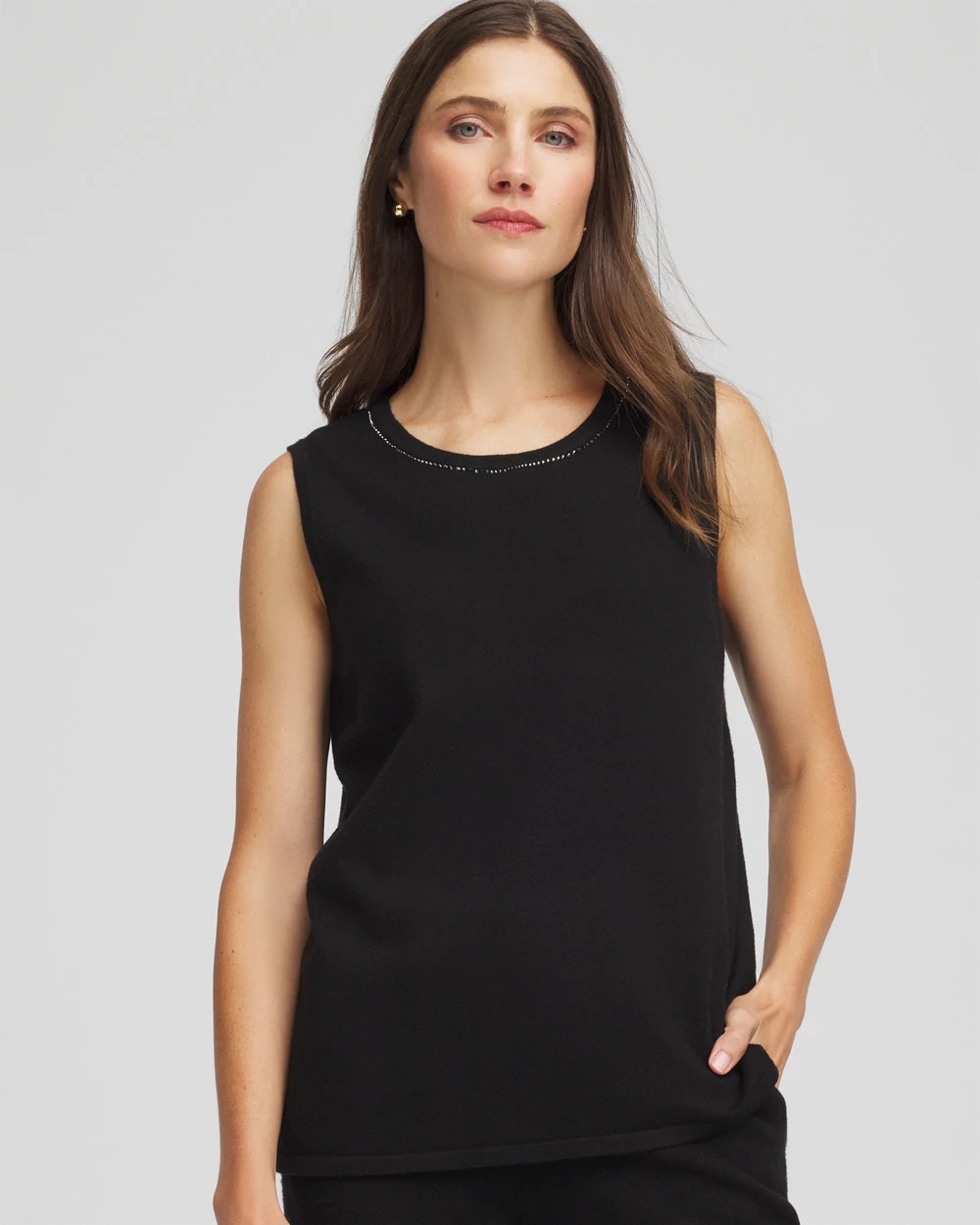 Chico's Zenergy® Luxe Diamante Tank BLACK