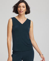 Chico's Travelers™ Convertible Tank TEAL SHADOW