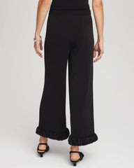 Chico's Travelers™ Collection Fringe Hem Cropped Pants TRAVELERS BLACK