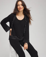 Chico's Travelers™ Embellished Scoopneck Tank TRAVELERS BLACK