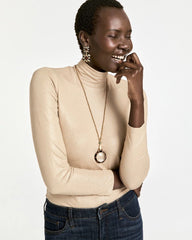 Chico's Touch of Cool™ Foil Mock Neck Layering Tee CHAMPAGNE FIZZ