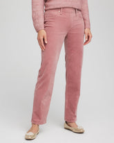 Chico's Velveteen Pull-On Flared Jeans DUSTY ROSE