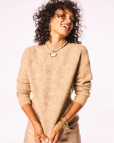 Chico's Jacquard Mockneck Pullover CHAMPAGNE FIZZ