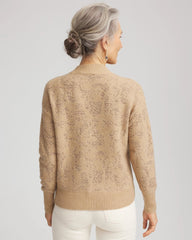 Chico's Jacquard Mockneck Pullover CHAMPAGNE FIZZ