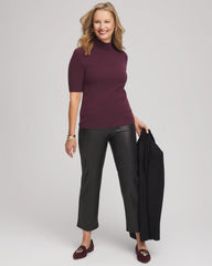 Chico's Cashmere Elbow-Sleeve Sweater WINE