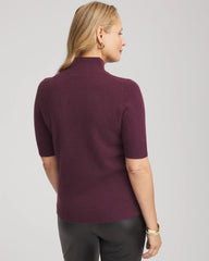 Chico's Cashmere Elbow-Sleeve Sweater WINE