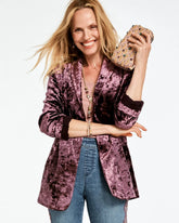 Chico's Crushed Velvet Blazer NIGHT BLOOM