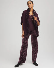Chico's Crushed Velvet Wide-Leg Pants NIGHT BLOOM