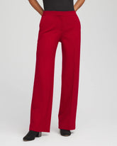 Chico's Emme Wide-Leg Trouser Ponte Pants CARMINE RED