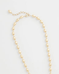 Chico's Gold Bead Long Single-Strand Necklace GOLD