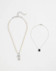 Chico's Short Double Strand Pendant NEUTRAL