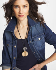 Chico's Crinkle Mixed Metal Pendant MIXED METALS