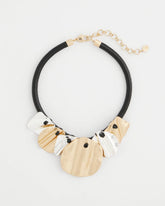 Chico's Crinkle Mixed Metal Bib Necklace MIXED METALS