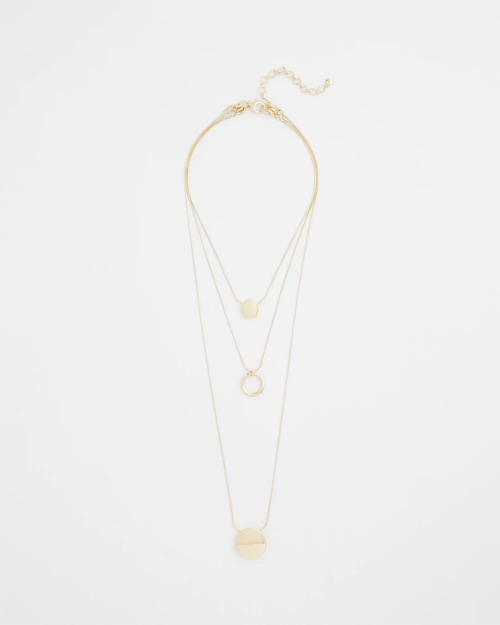 Chico's Gold Triple Pendant Necklace GOLD