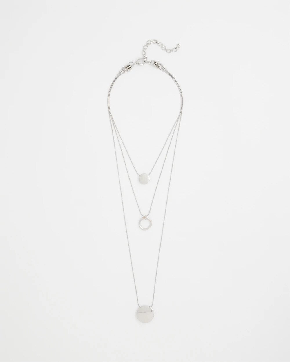 Chico's Silver Triple Pendant Necklace SILVER