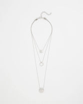 Chico's Silver Triple Pendant Necklace SILVER
