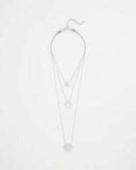Chico's Silver Triple Pendant Necklace SILVER